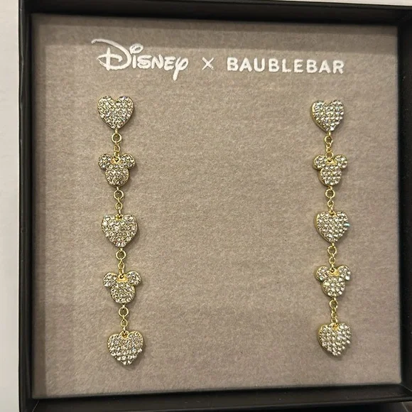 NWT Disney x Baublebar Mickey & Minnie Heart Earrings - Picture 3 of 4